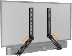 Soundbar Mount with Adjustable Height, Sound bar Mount up to 15 lbs, Soundbar Mount Under or Above TV, Soundbar tv Mount Bracket with Detachable Long Extension Plates PGSM04B Soundbar Mount with Adjustable Height, Sound bar Mount up to 15 lbs, Soundbar Mount Under or Above TV, Soundbar tv Mount Bracket with Detachable Long Extension Plates PGSM04B