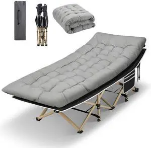 Camping Cot, Portable Camping Cot for Adult, 28" Wide Sleeping Cot Max Load 600LBS with Thick Mattress and Carry Bag, Portable Camping Bed for Outdoor Camping/Office, Home Nap Camping Cot, Portable Camping Cot for Adult, 28" Wide Sleeping Cot Max Load 600LBS with Thick Mattress and Carry Bag, Portable Camping Bed for Outdoor Camping/Office, Home Nap