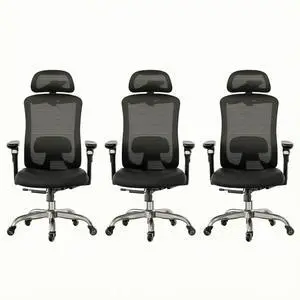 Ergonomic Office Chair with 6D Armrest, Seat Depth Adjustment, Lumbar Support, Quiet Rubber Caster, High Back Mesh Gaming Chair with 3D Headrest, Big and Tall Chair for Home Office, Pack of 3 Ergonomic Office Chair with 6D Armrest, Seat Depth Adjustment, Lumbar Support, Quiet Rubber Caster, High Back Mesh Gaming Chair with 3D Headrest, Big and Tall Chair for Home Office, Pack of 3