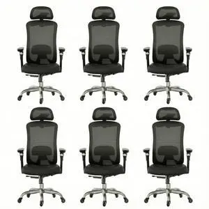Ergonomic Office Chair with 6D Armrest, Seat Depth Adjustment, Lumbar Support, Quiet Rubber Caster, High Back Mesh Gaming Chair with 3D Headrest, Big and Tall Chair for Home Office, Pack of 6 Ergonomic Office Chair with 6D Armrest, Seat Depth Adjustment, Lumbar Support, Quiet Rubber Caster, High Back Mesh Gaming Chair with 3D Headrest, Big and Tall Chair for Home Office, Pack of 6