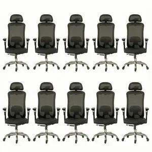 Ergonomic Office Chair with 6D Armrest, Seat Depth Adjustment, Lumbar Support, Quiet Rubber Caster, High Back Mesh Gaming Chair with 3D Headrest, Big and Tall Chair for Home Office, Pack of 10 Ergonomic Office Chair with 6D Armrest, Seat Depth Adjustment, Lumbar Support, Quiet Rubber Caster, High Back Mesh Gaming Chair with 3D Headrest, Big and Tall Chair for Home Office, Pack of 10