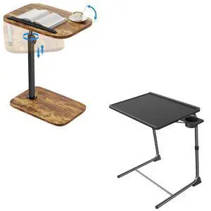 Adjustable TV Tray with 6 Height & 3 Tilt Angle Adjustments Adjustable TV Tray with 6 Height & 3 Tilt Angle Adjustments