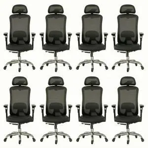 Ergonomic Office Chair with 6D Armrest, Seat Depth Adjustment, Lumbar Support, Quiet Rubber Caster, High Back Mesh Gaming Chair with 3D Headrest, Big and Tall Chair for Home Office, Pack of 8 Ergonomic Office Chair with 6D Armrest, Seat Depth Adjustment, Lumbar Support, Quiet Rubber Caster, High Back Mesh Gaming Chair with 3D Headrest, Big and Tall Chair for Home Office, Pack of 8