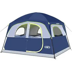 Tents 6 Person Waterproof Windproof Easy Setup,Double Layer Family Camping Tent with 1 Mesh Door & 5 Large Mesh Windows -10'X9'X78in(H) Tents 6 Person Waterproof Windproof Easy Setup,Double Layer Family Camping Tent with 1 Mesh Door & 5 Large Mesh Windows -10'X9'X78in(H)
