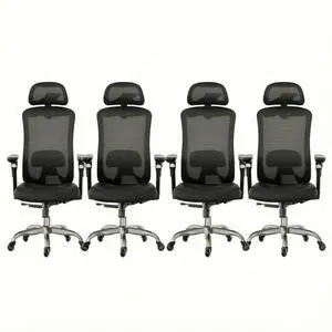 Ergonomic Office Chair with 6D Armrest, Seat Depth Adjustment, Lumbar Support, Quiet Rubber Caster, High Back Mesh Gaming Chair with 3D Headrest, Big and Tall Chair for Home Office, Pack of 4 Ergonomic Office Chair with 6D Armrest, Seat Depth Adjustment, Lumbar Support, Quiet Rubber Caster, High Back Mesh Gaming Chair with 3D Headrest, Big and Tall Chair for Home Office, Pack of 4