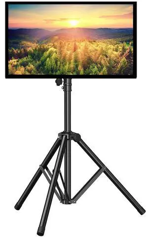 TV Tripod Stand with ±20° Tilt and 360° Swivel,Portable TV Stand for 23-70 Inch LED LCD OLED Flat Screen TVs,Height Adjustable Outdoor TV Stand with VESA 400x400mm, Holds up to 88lbs PSTM1 TV Tripod Stand with ±20° Tilt and 360° Swivel,Portable TV Stand for 23-70 Inch LED LCD OLED Flat Screen TVs,Height Adjustable Outdoor TV Stand with VESA 400x400mm, Holds up to 88lbs PSTM1