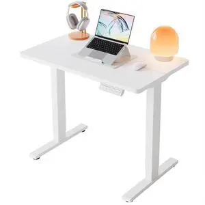 32x19 Inch Small Electric Standing Desk, Adjustable, White | Compact Home Office Desk, 176lbs Heavy Duty Lifting with 4 Height Presets. M8 Screw Holes Ready for DIY Mobile Wheels 32x19 Inch Small Electric Standing Desk, Adjustable, White | Compact Home Office Desk, 176lbs Heavy Duty Lifting with 4 Height Presets. M8 Screw Holes Ready for DIY Mobile Wheels