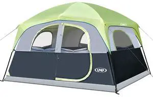 Tents 6 Person Waterproof Windproof Easy Setup,Double Layer Family Camping Tent with 1 Mesh Door & 5 Large Mesh Windows -10'X9'X78in(H) Tents 6 Person Waterproof Windproof Easy Setup,Double Layer Family Camping Tent with 1 Mesh Door & 5 Large Mesh Windows -10'X9'X78in(H)