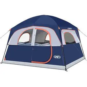 Tents 6 Person Waterproof Windproof Easy Setup,Double Layer Family Camping Tent with 1 Mesh Door & 5 Large Mesh Windows -10'X9'X78in(H) Tents 6 Person Waterproof Windproof Easy Setup,Double Layer Family Camping Tent with 1 Mesh Door & 5 Large Mesh Windows -10'X9'X78in(H)