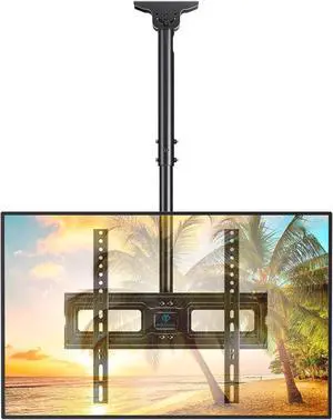Ceiling TV Mount for 26-65 inch Flat Screen Displays, Max VESA 400x400mm, Hanging Adjustable Ceiling TV Bracket Fits Most LCD LED OLED 4K TVs, Pole Ceiling Mount Holds up to 110lbs, PSCM2 Ceiling TV Mount for 26-65 inch Flat Screen Displays, Max VESA 400x400mm, Hanging Adjustable Ceiling TV Bracket Fits Most LCD LED OLED 4K TVs, Pole Ceiling Mount Holds up to 110lbs, PSCM2