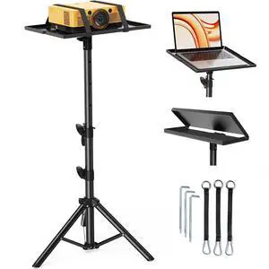 Projector Stand Tripod, 21" to 45" Height Adjustable Laptop Stand, Portable Tall Projector Stand 90°Tilt with Spikes for Outdoor Movies, Camping, Office, Home, Stage, or Studio, DJ Rack Projector Stand Tripod, 21" to 45" Height Adjustable Laptop Stand, Portable Tall Projector Stand 90°Tilt with Spikes for Outdoor Movies, Camping, Office, Home, Stage, or Studio, DJ Rack