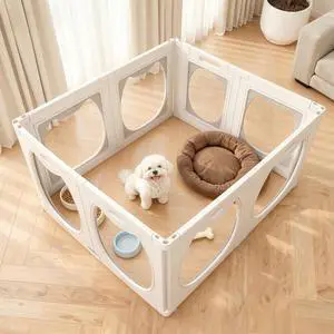 Acrylic Dog Playpen for Indoor Use Clear Small Pet Play Pen for Puppies, Cats, Rabbits & Ferrets Easy Assemble, Durable & Portable Pet Enclosure (White, 24" H, 8 Panels) Acrylic Dog Playpen for Indoor Use Clear Small Pet Play Pen for Puppies, Cats, Rabbits & Ferrets Easy Assemble, Durable & Portable Pet Enclosure (White, 24" H, 8 Panels)