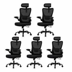 Ergonomic Office Chair, High Back Computer Desk Chair with Adjustable Lumbar Support and Headrest, Comfy Gaming Chair with 3D Armrests, Home Office Rolling Chair, Max Load 300 lbs, Pack of 5 Ergonomic Office Chair, High Back Computer Desk Chair with Adjustable Lumbar Support and Headrest, Comfy Gaming Chair with 3D Armrests, Home Office Rolling Chair, Max Load 300 lbs, Pack of 5