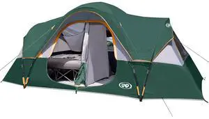 Camping Tent 10-Person-Family Tents, Parties, Music Festival Tent, Big, Easy Up, 5 Large Mesh Windows, Double Layer, 2 Room, Waterproof, Weather Resistant, 18ft x 9ft x78in Camping Tent 10-Person-Family Tents, Parties, Music Festival Tent, Big, Easy Up, 5 Large Mesh Windows, Double Layer, 2 Room, Waterproof, Weather Resistant, 18ft x 9ft x78in