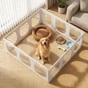 Acrylic Dog Playpen for Indoor Use Clear Small Pet Play Pen for Puppies, Cats, Rabbits & Ferrets Easy Assemble, Durable & Portable Pet Enclosure (White, 24" H, 12 Panels) Acrylic Dog Playpen for Indoor Use Clear Small Pet Play Pen for Puppies, Cats, Rabbits & Ferrets Easy Assemble, Durable & Portable Pet Enclosure (White, 24" H, 12 Panels)
