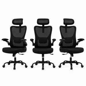 Ergonomic Office Chair, High Back Computer Desk Chair with Adjustable Lumbar Support and Headrest, Comfy Gaming Chair with 3D Armrests, Home Office Rolling Chair, Max Load 300 lbs, Pack of 3 Ergonomic Office Chair, High Back Computer Desk Chair with Adjustable Lumbar Support and Headrest, Comfy Gaming Chair with 3D Armrests, Home Office Rolling Chair, Max Load 300 lbs, Pack of 3