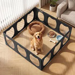 Acrylic Dog Playpen for Indoor Use Clear Small Pet Play Pen for Puppies, Cats, Rabbits & Ferrets Easy Assemble, Durable & Portable Pet Enclosure (Black, 24" H, 12 Panels) Acrylic Dog Playpen for Indoor Use Clear Small Pet Play Pen for Puppies, Cats, Rabbits & Ferrets Easy Assemble, Durable & Portable Pet Enclosure (Black, 24" H, 12 Panels)