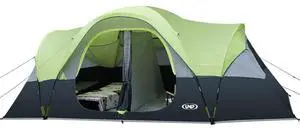 Camping Tent 10-Person-Family Tents, Parties, Music Festival Tent, Big, Easy Up, 5 Large Mesh Windows, Double Layer, 2 Room, Waterproof, Weather Resistant, 18ft x 9ft x78in Camping Tent 10-Person-Family Tents, Parties, Music Festival Tent, Big, Easy Up, 5 Large Mesh Windows, Double Layer, 2 Room, Waterproof, Weather Resistant, 18ft x 9ft x78in