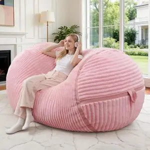 Bean Bag Chair 4FT Large Bean Bag Chairs for Adults with Memory Foam Filled,4'Beanbag Chair with Soft Faux Fur Cover,Comfy Bean Bag Sofa for Classroom,Living Room,Game Room,Bedroom-Pink Bean Bag Chair 4FT Large Bean Bag Chairs for Adults with Memory Foam Filled,4'Beanbag Chair with Soft Faux Fur Cover,Comfy Bean Bag Sofa for Classroom,Living Room,Game Room,Bedroom-Pink