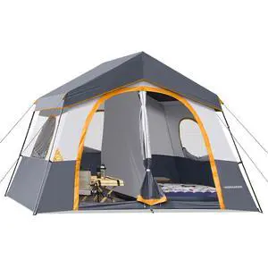6-8 Person Camping Tent - Portable Family Cabin Tent for Camp, Windproof Fabric Camp Tent Outdoor for Hiking, Backpacking, Traveling 6-8 Person Camping Tent - Portable Family Cabin Tent for Camp, Windproof Fabric Camp Tent Outdoor for Hiking, Backpacking, Traveling