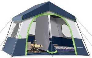 6-8 Person Camping Tent - Portable Family Cabin Tent for Camp, Windproof Fabric Camp Tent Outdoor for Hiking, Backpacking, Traveling 6-8 Person Camping Tent - Portable Family Cabin Tent for Camp, Windproof Fabric Camp Tent Outdoor for Hiking, Backpacking, Traveling