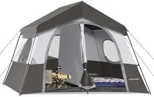 6-8 Person Camping Tent - Portable Family Cabin Tent for Camp, Windproof Fabric Camp Tent Outdoor for Hiking, Backpacking, Traveling 6-8 Person Camping Tent - Portable Family Cabin Tent for Camp, Windproof Fabric Camp Tent Outdoor for Hiking, Backpacking, Traveling