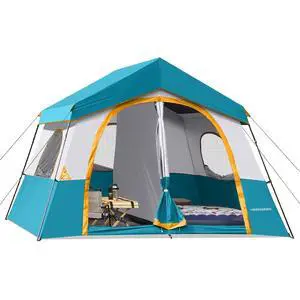 6-8 Person Camping Tent - Portable Family Cabin Tent for Camp, Windproof Fabric Camp Tent Outdoor for Hiking, Backpacking, Traveling 6-8 Person Camping Tent - Portable Family Cabin Tent for Camp, Windproof Fabric Camp Tent Outdoor for Hiking, Backpacking, Traveling