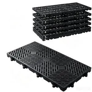 6 Pcs Heavy Duty Plastic Floor Pallets, 23.6x11.8x1.18 Inch Lightweight Ventilated Storage Pallet, Waterproof Breathable Grid Storage Pad- Plastic Pallets for Garage, Kitchen, Basement (Black) 6 Pcs Heavy Duty Plastic Floor Pallets, 23.6x11.8x1.18 Inch Lightweight Ventilated Storage Pallet, Waterproof Breathable Grid Storage Pad- Plastic Pallets for Garage, Kitchen, Basement (Black)
