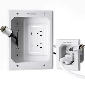 in Wall Cable Management Kit, USB & Type C PortsTV Cord Hider & Cable Hider, Wire Hider with Recessed Power, Includes Drill Template, Dust Bag, Drywall Saw, Extension Cable in Wall Cable Management Kit, USB & Type C PortsTV Cord Hider & Cable Hider, Wire Hider with Recessed Power, Includes Drill Template, Dust Bag, Drywall Saw, Extension Cable