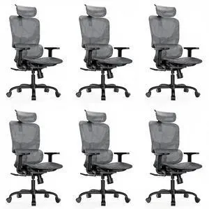 Ergonomic Mesh Office Chair with 5-Level Lumbar Support, Computer Gaming Chair with Adjustable Headrest & Armrests, Rocking Tilt, Comfortable High Back Desk Chair for Home Office,6 Pack Ergonomic Mesh Office Chair with 5-Level Lumbar Support, Computer Gaming Chair with Adjustable Headrest & Armrests, Rocking Tilt, Comfortable High Back Desk Chair for Home Office,6 Pack