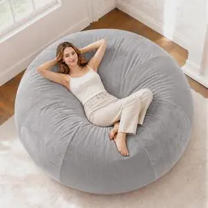 6FT Bean Bag Chair Teardrop Bean Bag Chairs for Adults beanbag with Memory Foam Filled with Dual-Tone Unique Combination Corduroy & Luxury Distressed Velvet Washable Cover,Velvet Light Grey 6FT Bean Bag Chair Teardrop Bean Bag Chairs for Adults beanbag with Memory Foam Filled with Dual-Tone Unique Combination Corduroy & Luxury Distressed Velvet Washable Cover,Velvet Light Grey