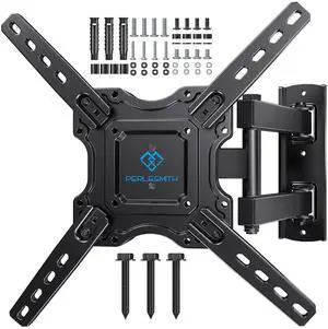 UL Listed Full Motion TV Wall Mount for Most 26-60 inch Flat Curved OLED 4K TVs up to 77lbs, Wall Mount TV Bracket with Swivel & Extension Arm, Tilt, Leveling, Max VESA 400x400mm, PSMFK12 UL Listed Full Motion TV Wall Mount for Most 26-60 inch Flat Curved OLED 4K TVs up to 77lbs, Wall Mount TV Bracket with Swivel & Extension Arm, Tilt, Leveling, Max VESA 400x400mm, PSMFK12