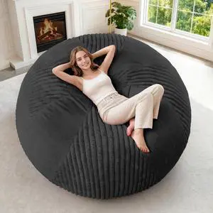 6FT Bean Bag Chairs Teardrop Bean Bag Chairs for Adults Beanbag Chair with Memory Foam Filled Soft Plush Leaf alongside Stripe Faux Fur Washable Cover for Dorm, Bedroom(Plush BK) 6FT Bean Bag Chairs Teardrop Bean Bag Chairs for Adults Beanbag Chair with Memory Foam Filled Soft Plush Leaf alongside Stripe Faux Fur Washable Cover for Dorm, Bedroom(Plush BK)