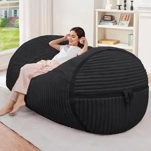 Bean Bag Chair 4FT Large Bean Bag Chairs for Adults with Memory Foam Filled,4'Beanbag Chair with Soft Faux Fur Cover,Comfy Bean Bag Sofa for Classroom,Living Room,Game Room,Bedroom-Black Bean Bag Chair 4FT Large Bean Bag Chairs for Adults with Memory Foam Filled,4'Beanbag Chair with Soft Faux Fur Cover,Comfy Bean Bag Sofa for Classroom,Living Room,Game Room,Bedroom-Black