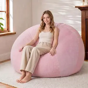4FT Bean Bag Chair Teardrop Bean Bag Chairs for Adults beanbag with Memory Foam Filled with Dual-Tone Unique Combination Corduroy & Luxury Distressed Velvet Washable Cover,Velvet Pink 4FT Bean Bag Chair Teardrop Bean Bag Chairs for Adults beanbag with Memory Foam Filled with Dual-Tone Unique Combination Corduroy & Luxury Distressed Velvet Washable Cover,Velvet Pink
