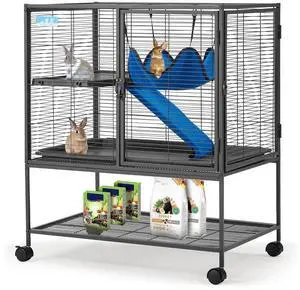 36.5''H Large Metal Rolling Ferrets Cage, 2-Tiers Small Animal Cages, Cage for Rats/Chinchillas, 0.5'' Bar Spacing for Ferret,Small Animal Cage w/Removable Ramp & Platform 36.5''H Large Metal Rolling Ferrets Cage, 2-Tiers Small Animal Cages, Cage for Rats/Chinchillas, 0.5'' Bar Spacing for Ferret,Small Animal Cage w/Removable Ramp & Platform