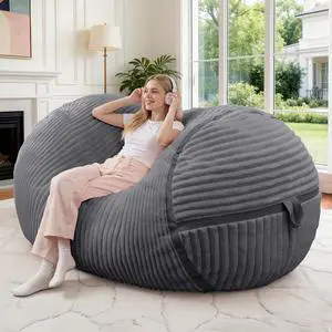 Bean Bag Chair 4FT Large Bean Bag Chairs for Adults with Memory Foam Filled,4'Beanbag Chair with Soft Faux Fur Cover,Comfy Bean Bag Sofa for Classroom,Living Room,Game Room,Bedroom-Dark Grey Bean Bag Chair 4FT Large Bean Bag Chairs for Adults with Memory Foam Filled,4'Beanbag Chair with Soft Faux Fur Cover,Comfy Bean Bag Sofa for Classroom,Living Room,Game Room,Bedroom-Dark Grey