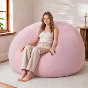 5FT Bean Bag Chair Teardrop Bean Bag Chairs for Adults beanbag with Memory Foam Filled with Dual-Tone Unique Combination Corduroy & Luxury Distressed Velvet Washable Cover,Velvet Pink 5FT Bean Bag Chair Teardrop Bean Bag Chairs for Adults beanbag with Memory Foam Filled with Dual-Tone Unique Combination Corduroy & Luxury Distressed Velvet Washable Cover,Velvet Pink