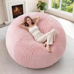 6FT Bean Bag Chairs Teardrop Bean Bag Chairs for Adults Beanbag Chair with Memory Foam Filled Soft Stripe Leaf alongside Plush Faux Fur Washable Cover for Dorm, Bedroom(Stripe PK) 6FT Bean Bag Chairs Teardrop Bean Bag Chairs for Adults Beanbag Chair with Memory Foam Filled Soft Stripe Leaf alongside Plush Faux Fur Washable Cover for Dorm, Bedroom(Stripe PK)
