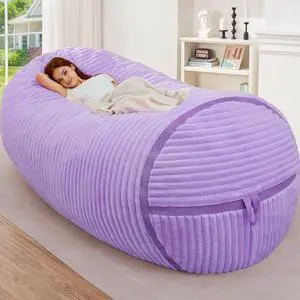 Bean Bag Chair 6FT Bean Bag Chairs with Memory Foam Filled,6' Small Comfy Beanbag Chair with Soft Faux Fur Cover,Comfy Bean Bag Sofa for Classroom,Living Room,Bedroom-Purple Bean Bag Chair 6FT Bean Bag Chairs with Memory Foam Filled,6' Small Comfy Beanbag Chair with Soft Faux Fur Cover,Comfy Bean Bag Sofa for Classroom,Living Room,Bedroom-Purple