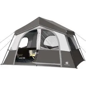 6-8 Person Camping Tent, Portable Cabin Tent for Camp, Windproof Fabric Easy Set Up Family Tent Outdoor for Hiking, Backpacking, Traveling 6-8 Person Camping Tent, Portable Cabin Tent for Camp, Windproof Fabric Easy Set Up Family Tent Outdoor for Hiking, Backpacking, Traveling