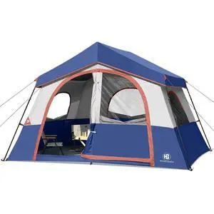 6-8 Person Camping Tent, Portable Cabin Tent for Camp, Windproof Fabric Easy Set Up Family Tent Outdoor for Hiking, Backpacking, Traveling 6-8 Person Camping Tent, Portable Cabin Tent for Camp, Windproof Fabric Easy Set Up Family Tent Outdoor for Hiking, Backpacking, Traveling