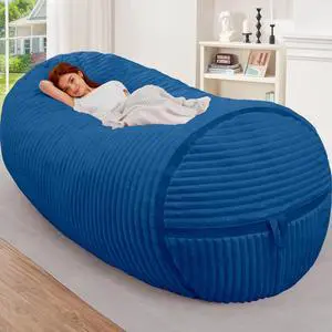 Bean Bag Chair 6FT Bean Bag Chairs with Memory Foam Filled,6' Small Comfy Beanbag Chair with Soft Faux Fur Cover,Comfy Bean Bag Sofa for Classroom,Living Room,Game Room,Bedroom-Blue Bean Bag Chair 6FT Bean Bag Chairs with Memory Foam Filled,6' Small Comfy Beanbag Chair with Soft Faux Fur Cover,Comfy Bean Bag Sofa for Classroom,Living Room,Game Room,Bedroom-Blue