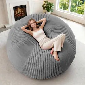 6FT Bean Bag Chairs Teardrop Bean Bag Chairs for Adults Beanbag Chair with Memory Foam Filled Soft Plush Leaf alongside Stripe Faux Fur Washable Cover for Dorm, Bedroom(Plush DGY) 6FT Bean Bag Chairs Teardrop Bean Bag Chairs for Adults Beanbag Chair with Memory Foam Filled Soft Plush Leaf alongside Stripe Faux Fur Washable Cover for Dorm, Bedroom(Plush DGY)