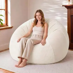 4FT Bean Bag Chair Teardrop Bean Bag Chairs for Adults beanbag with Memory Foam Filled with Dual-Tone Unique Combination Corduroy & Luxury Distressed Velvet Washable Cover,Corduroy White 4FT Bean Bag Chair Teardrop Bean Bag Chairs for Adults beanbag with Memory Foam Filled with Dual-Tone Unique Combination Corduroy & Luxury Distressed Velvet Washable Cover,Corduroy White