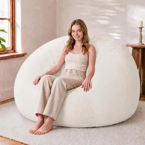 5FT Bean Bag Chair Teardrop Bean Bag Chairs for Adults beanbag with Memory Foam Filled with Dual-Tone Unique Combination Corduroy & Luxury Distressed Velvet Washable Cover,Velvet White 5FT Bean Bag Chair Teardrop Bean Bag Chairs for Adults beanbag with Memory Foam Filled with Dual-Tone Unique Combination Corduroy & Luxury Distressed Velvet Washable Cover,Velvet White