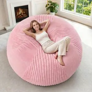 6FT Bean Bag Chairs Teardrop Bean Bag Chairs for Adults Beanbag Chair with Memory Foam Filled Soft Plush Leaf alongside Stripe Faux Fur Washable Cover for Dorm, Bedroom(Plush PK) 6FT Bean Bag Chairs Teardrop Bean Bag Chairs for Adults Beanbag Chair with Memory Foam Filled Soft Plush Leaf alongside Stripe Faux Fur Washable Cover for Dorm, Bedroom(Plush PK)