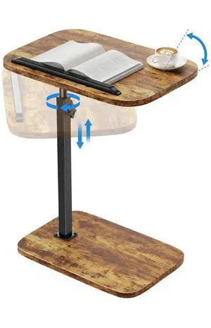 TV Tray Table, Adjustable Height TV Tray with 360° Swivel & 90° Tilt Tabletop, TV Tables for Eating with Anti-Slip Bar, TV Tray for Bed, Sofa, Dining, Laptop, Living Room & Home Office TV Tray Table, Adjustable Height TV Tray with 360° Swivel & 90° Tilt Tabletop, TV Tables for Eating with Anti-Slip Bar, TV Tray for Bed, Sofa, Dining, Laptop, Living Room & Home Office
