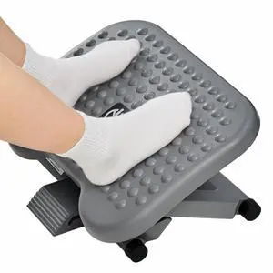 Adjustable Desk Footrest, Foot Rest for Under Desk at Work with Massage, Adjustable Foot Stool with 3 Height Position & 30 Degree Tilt Angle Adjustment for Home, Office, Gray Adjustable Desk Footrest, Foot Rest for Under Desk at Work with Massage, Adjustable Foot Stool with 3 Height Position & 30 Degree Tilt Angle Adjustment for Home, Office, Gray