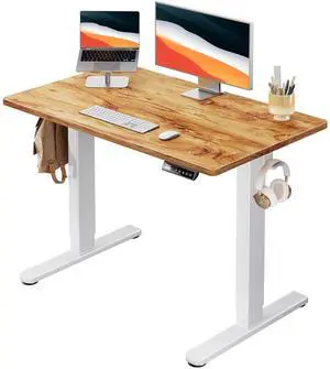 Electric Standing Desk, Whole Piece Desktop, Adjustable Height Computer Desk, 4 Height Memory Settings, Sit Stand Up Desk for Home Office, 40" x 24", Light Vintage Electric Standing Desk, Whole Piece Desktop, Adjustable Height Computer Desk, 4 Height Memory Settings, Sit Stand Up Desk for Home Office, 40" x 24", Light Vintage